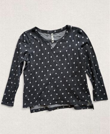 Langarmshirt Pieces kensie grau gepunktet