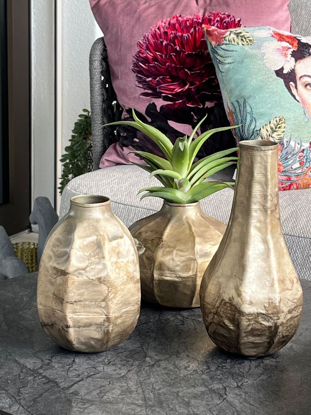 Tutte le decorazioni: 3er Set Deko Vasen, Goldfarben, Herbstdeko – Usato da Kloten venduto da SANTALA23