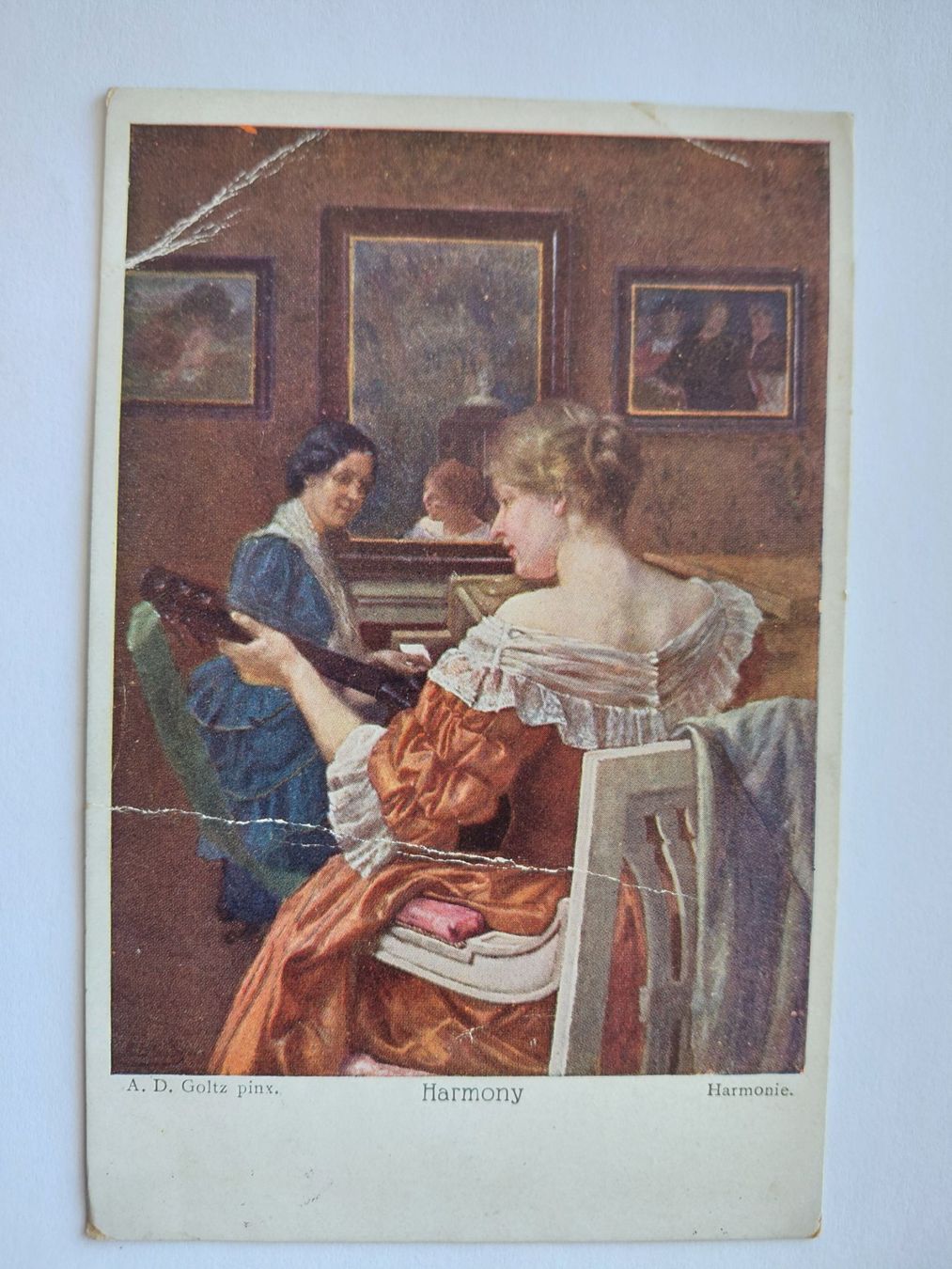 Ansichtskarten: Alte Ansichtskarte, "Harmonie", Rarität! 1921 – Gebraucht aus Wattwil von yburgler