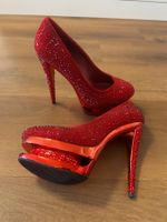 Pleaser LUXUS DOUBLE-PLATFORM PUMPS Rot Gr 39 NEU