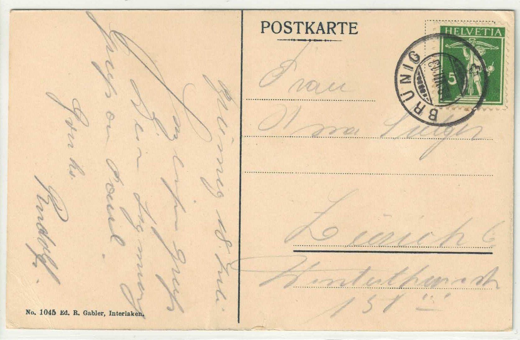 Cartoline postali: Brünigstrasse und Sustenhörner - animee - Litho – Usato da Ettingen venduto da Kartenplanet 1