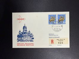 Swissair Erstflugbrief Zürich - Helsinki 1967
