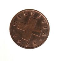 MONETA SVIZZERA 1 centesimo 1995 usata - circolata Rame