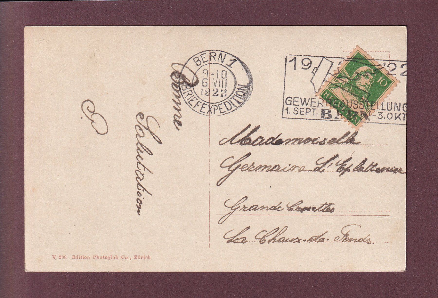 Cartoline postali: BERN - Bärengraben - 1922 – Usato da Pully venduto da nicecards 1