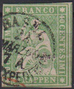 Alle Briefmarken: Strubel 26 mit V-O BASEL – Gebraucht aus Samnaun-Compatsch von Marken-Murk