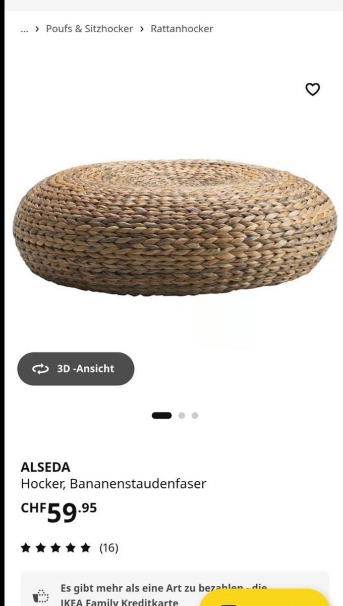 Ikea Chaises longues: Alseda Hocker Pouf Ikea – D'occasion à Luzern par ema_7jmv 2