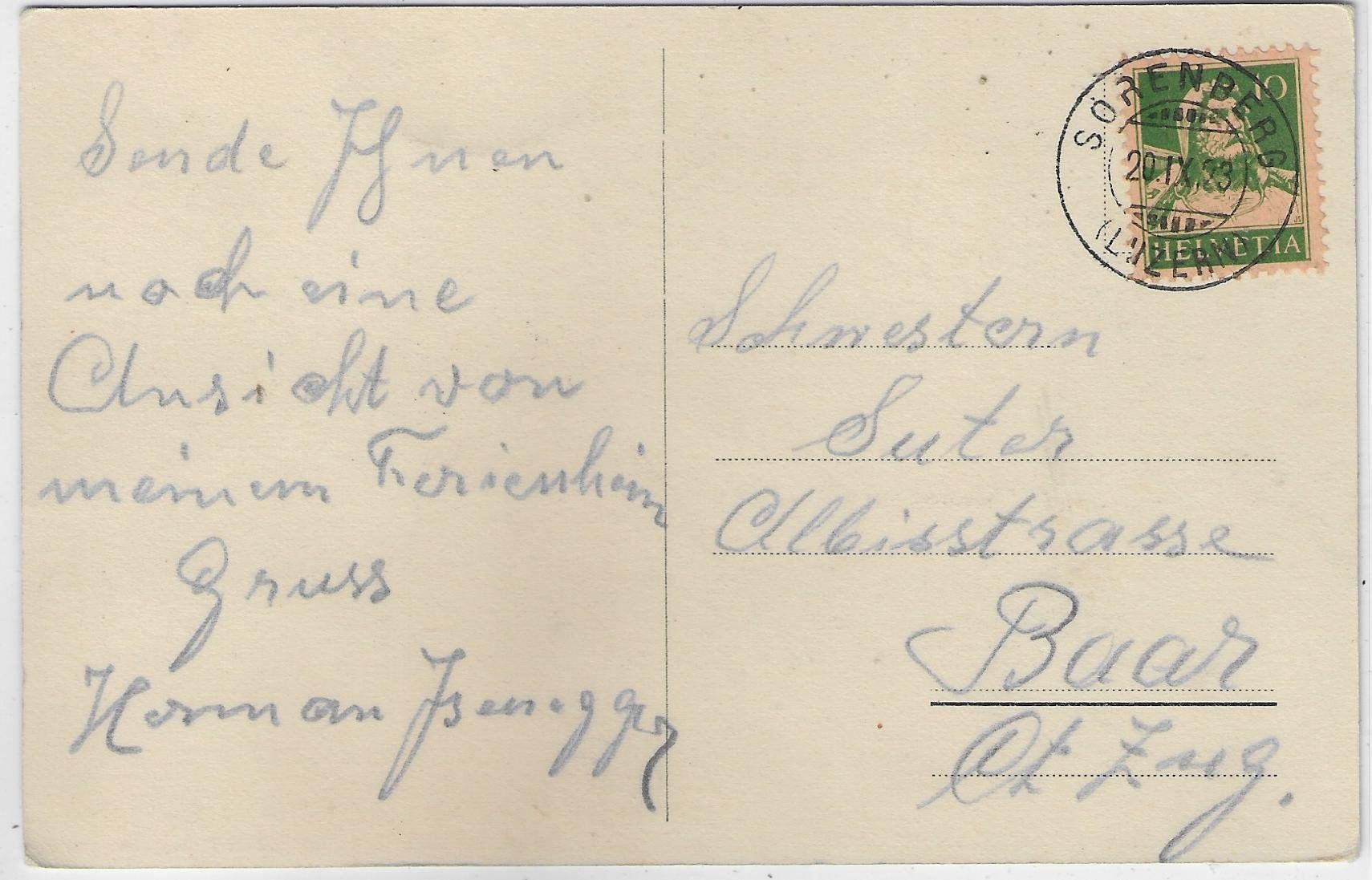 Cartoline postali: Sörenberg mit Kurhotel Marienthal – Usato da Ettingen venduto da Kartenplanet 1