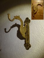 Seltener Wandhaken Messing Indischer Drache