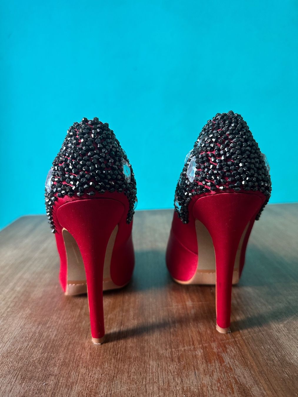 Damenschuhe: Rote Satin High Heels mit Strass Gr. 36👠 – Gebraucht aus bern von Bicicletas-80s-90s 3