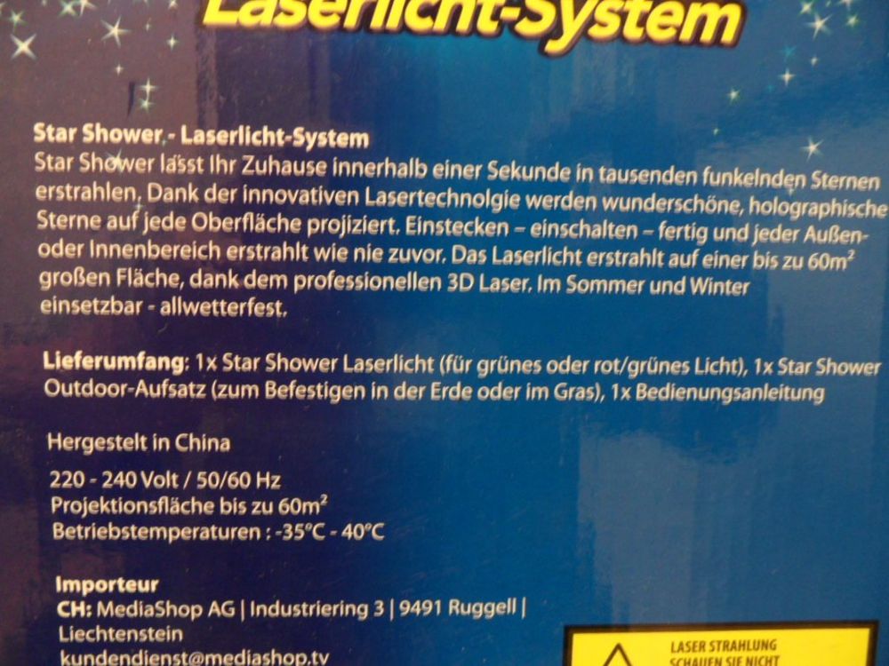 Star Shower Laserlicht System Die schillernde Feiertags Lase (Neu