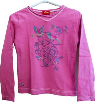 Gr. 110 CHIPIE Langarmshirt BESTICKT Achsel 29cm L40cm