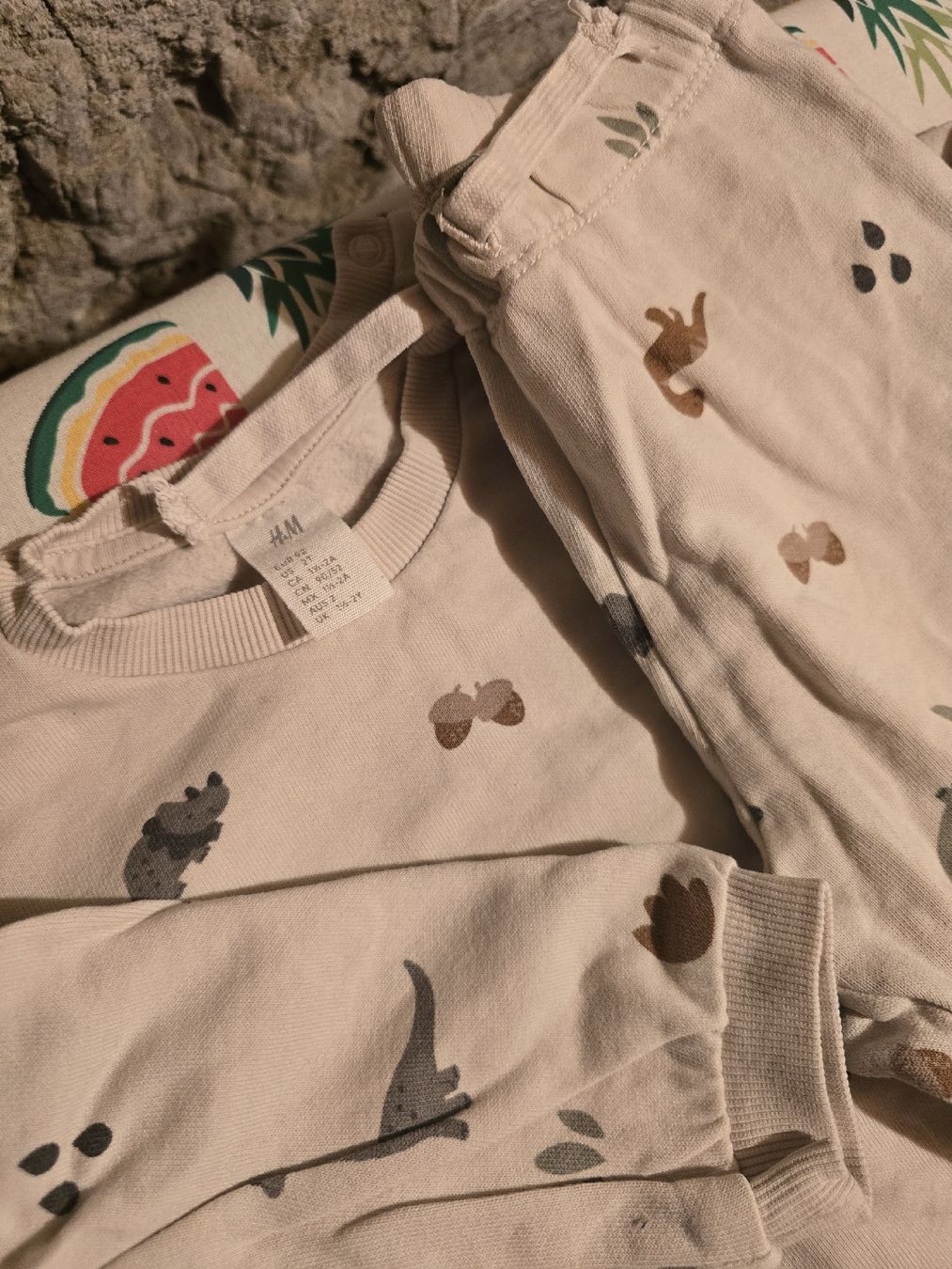 H&M Lotti & Set di vestiti: H&M Set Pullover Hose Dinosaurier beige Grösse 92 – Usato da Reutigen venduto da Werren05 1