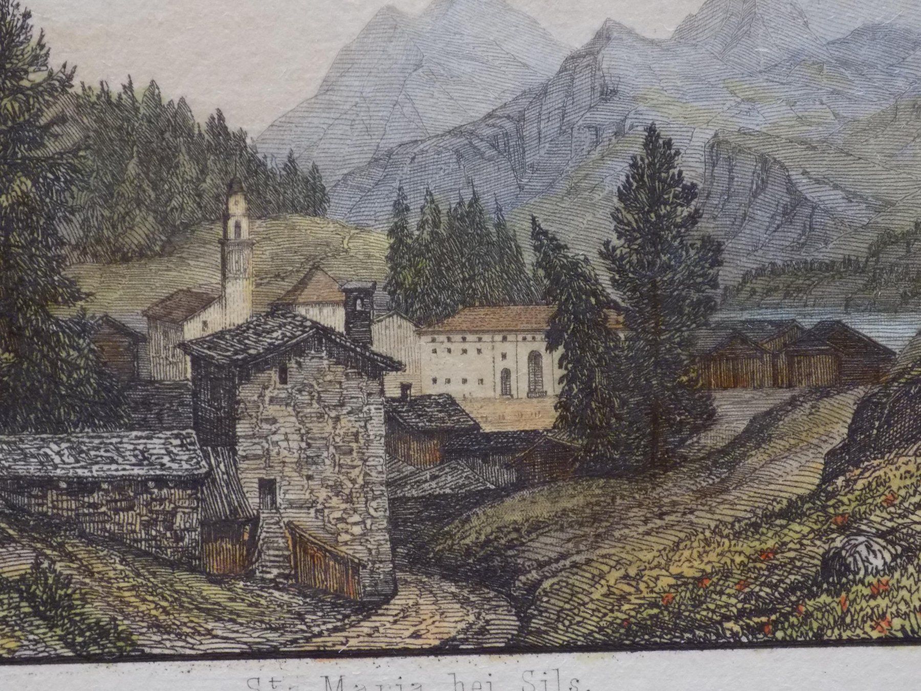 Stiche: Sils Maria im Engadin koloriert – Gebraucht aus Risch von Antikfee 5