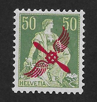 Tutti i francobolli: 1920;:Flugpost 50 Rp.Nr.F2 * – Usato da Walperswil venduto da Tcheidi