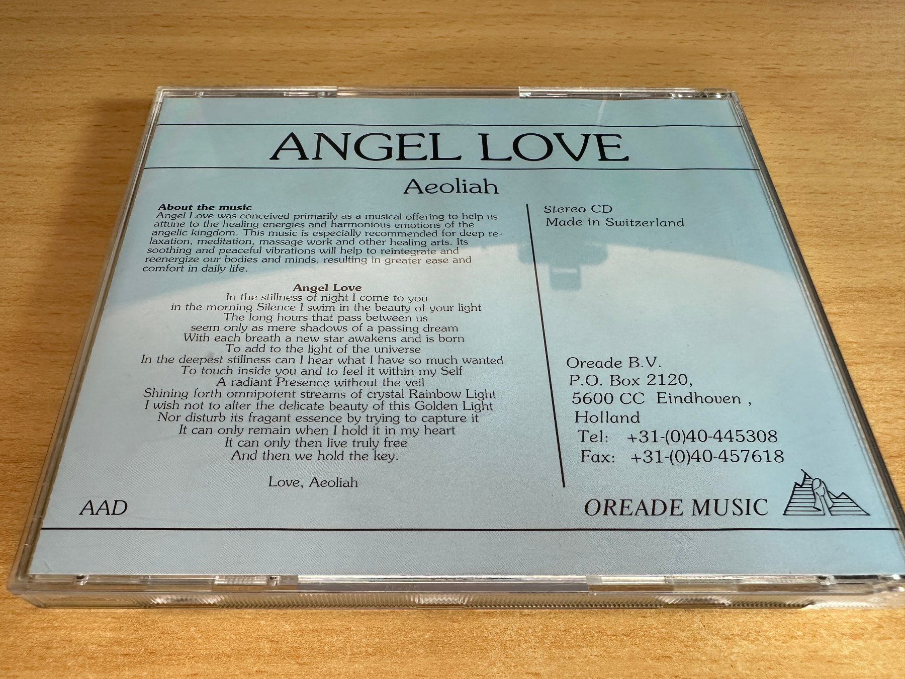 CD: Aeoliah – Angel Love – Usato da Rikon im Tösstal venduto da Alpenmutz 1