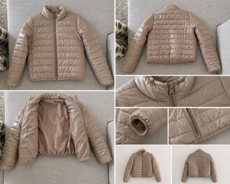 Neue leichte Damen-Steppjacke Beige/Taupe – Grösse S