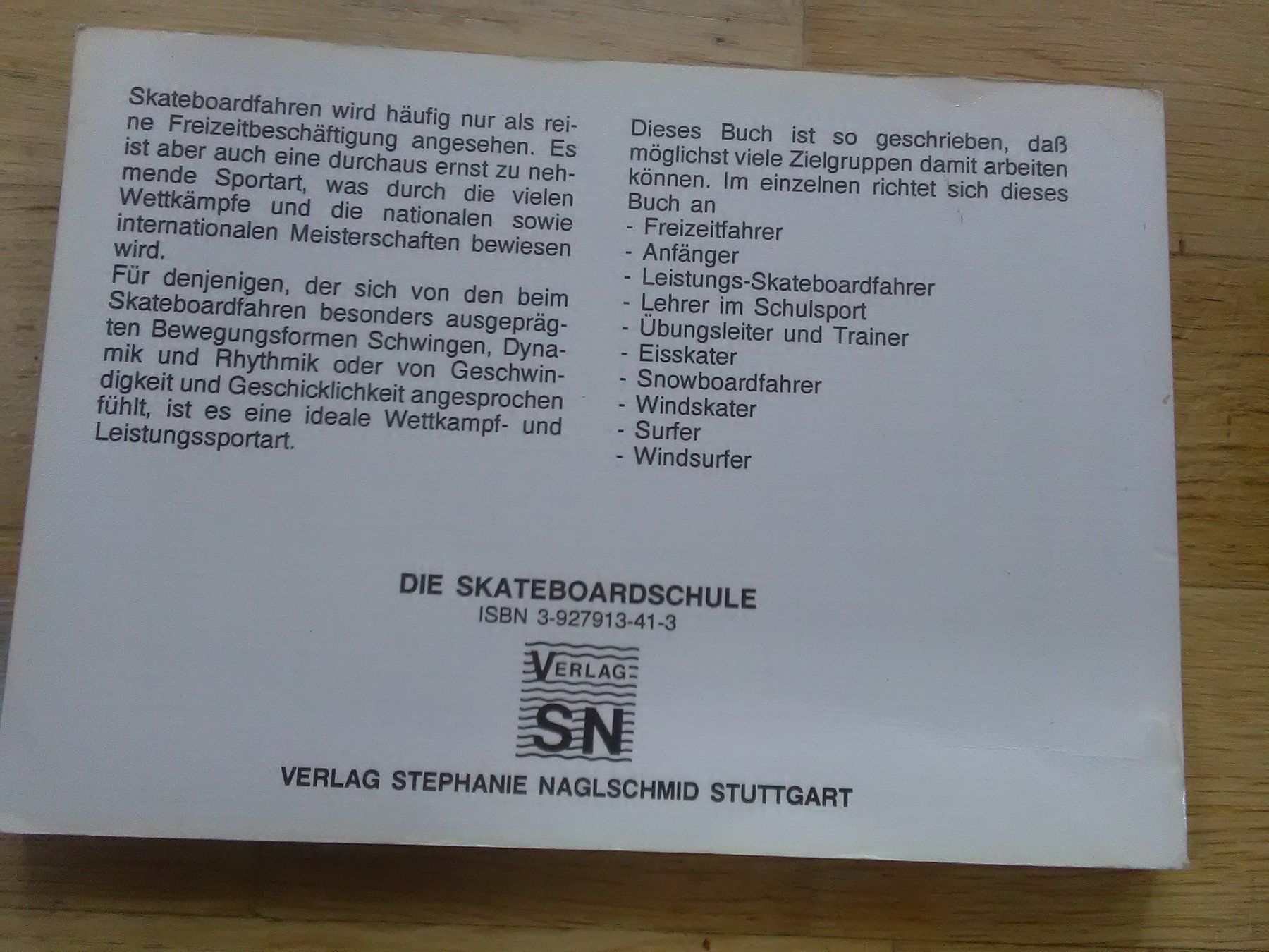 Libri: Skateboardschule       (Verlag SN '1993) – Usato da St. Gallen venduto da elk2020 9