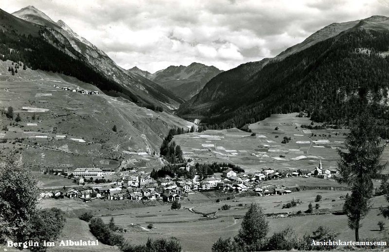 Cartoline postali: Bergün - im Albulatal + 1959 – Usato da Emmenbrücke venduto da teestube
