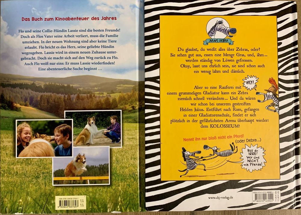 Bücher: "Lassie" und JULIUS ZEBRA "Raufen mit den Römern" – Neu (gemäss Beschreibung) aus Laufen von Gwitterchischte 1