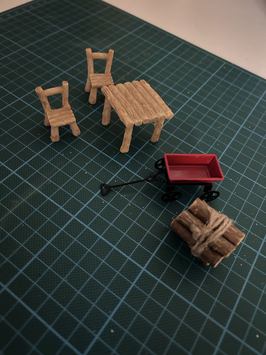 Tutte le decorazioni: Wichtel Tisch, Stühle und Leiterwagen – Nuovo (secondo la descrizione) da Jona venduto da Tidy76 1