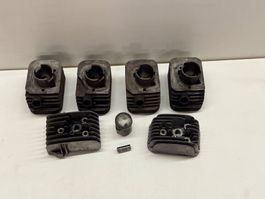 4x Piaggio Zylinder, 1x Kolben und 2x Zylinderkopf