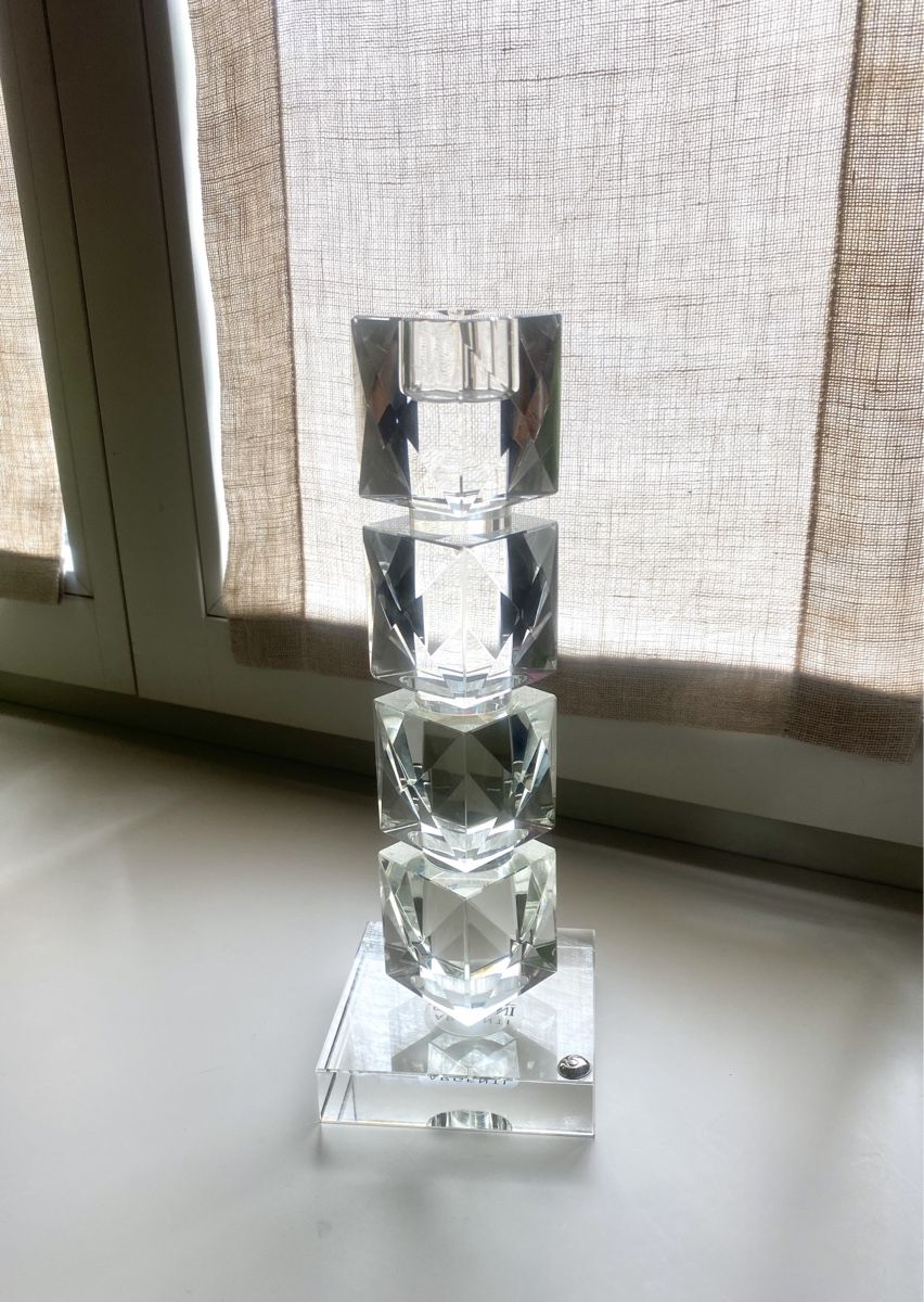 Portacandele: CANDELABRO IN CRISTALLO – Nuovo e nell'imballaggio originale da Monte Carasso venduto da chi_design