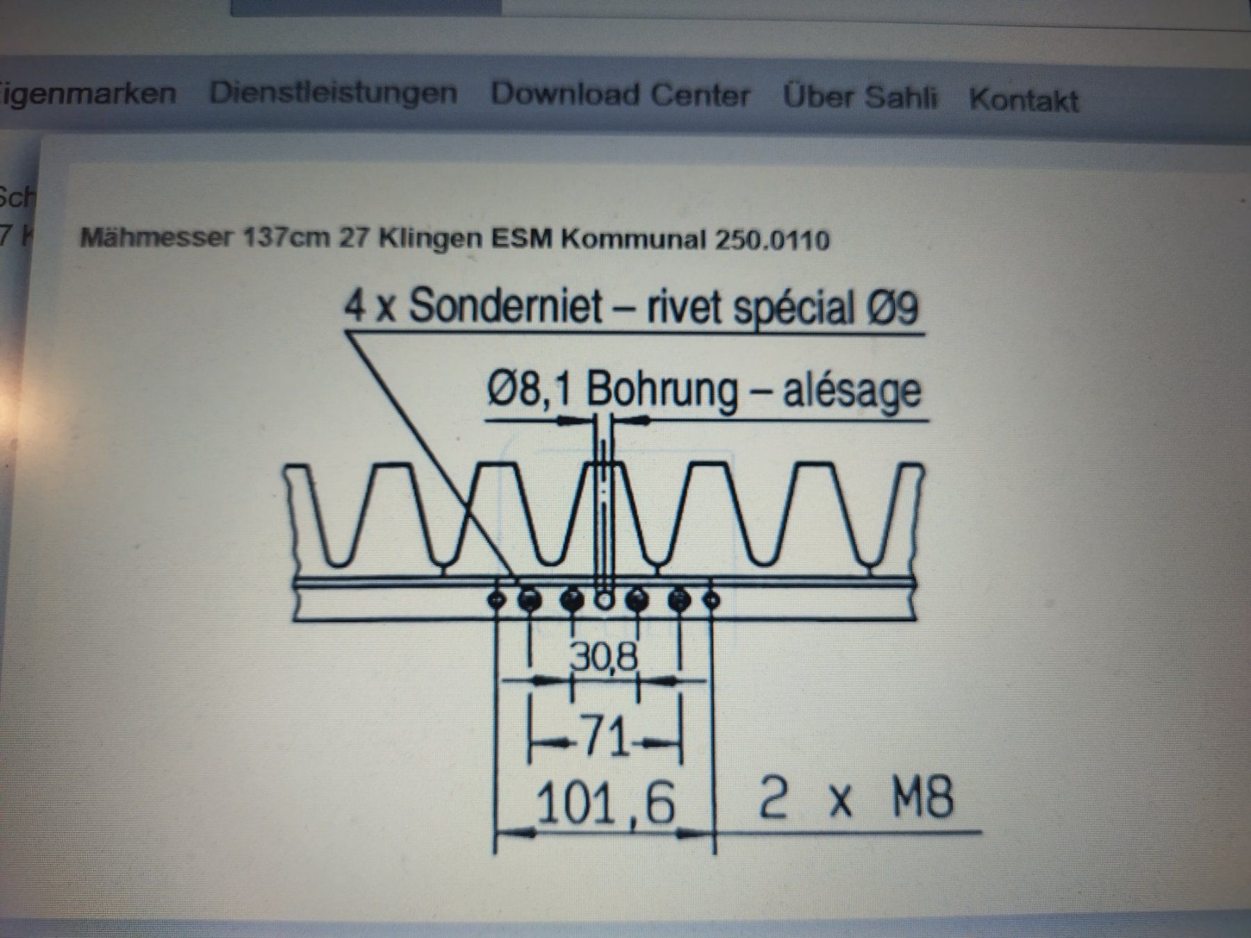 Bucher Alle Maschinen: Mähmesser ESM 137CM 250.0110 – Neu (gemäss Beschreibung) aus Wichtrach von Gfeui87