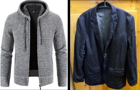 Hoodie Zipper NEU + Levis Jeans Sakko Blazer Dark Blue Gr XL