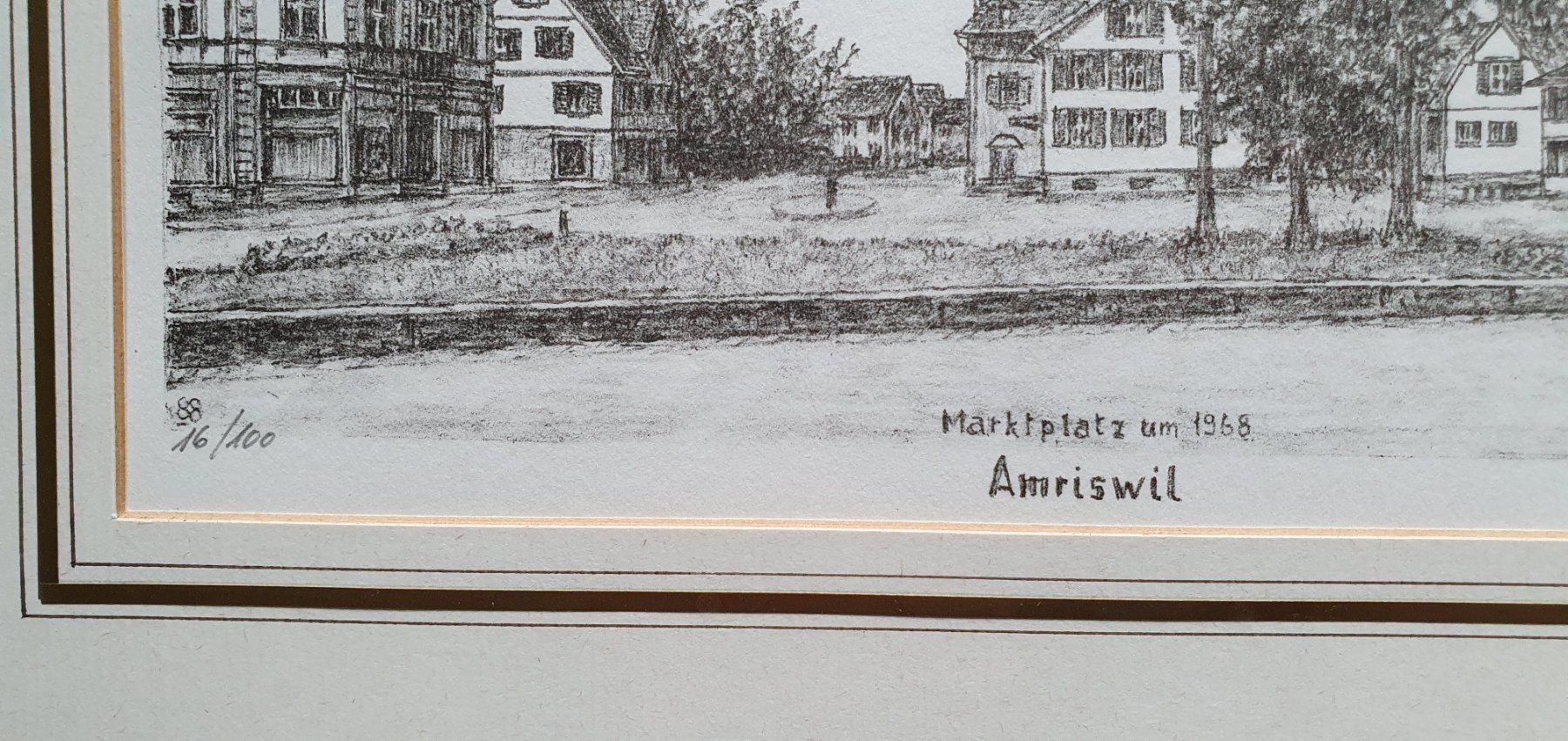 Grafiken & Lithographien: Bild - Lithographie Amriswil Marktplatz – Gebraucht aus Kreuzlingen von Rschweiz1 1