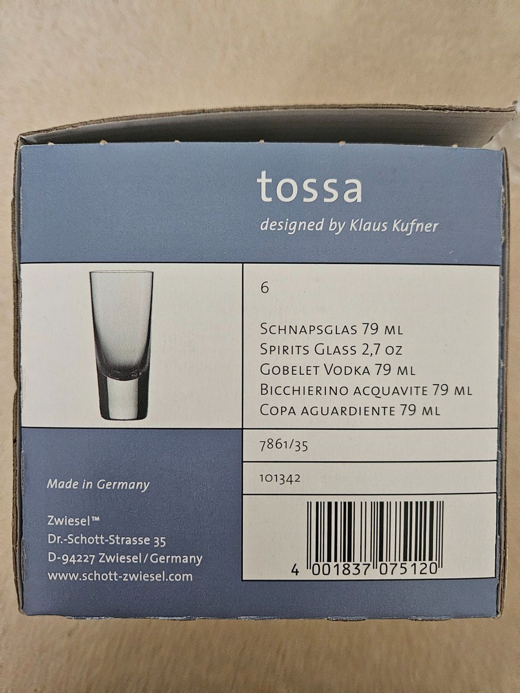 Schott Bicchieri: Schott & Zwiesel 6 Schnapsgläser tossa – Usato da Seengen venduto da babawid 5