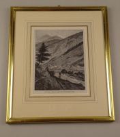 SAAS HOLZSTICH NACH FOTOGRAFIE UM 1880, ATELIERRAHMEN
