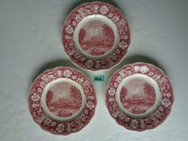 3 Speiseteller Palissy Pottery - Thames River Scenes England