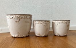 3 Übertöpfe Cachepots Shabby Chic