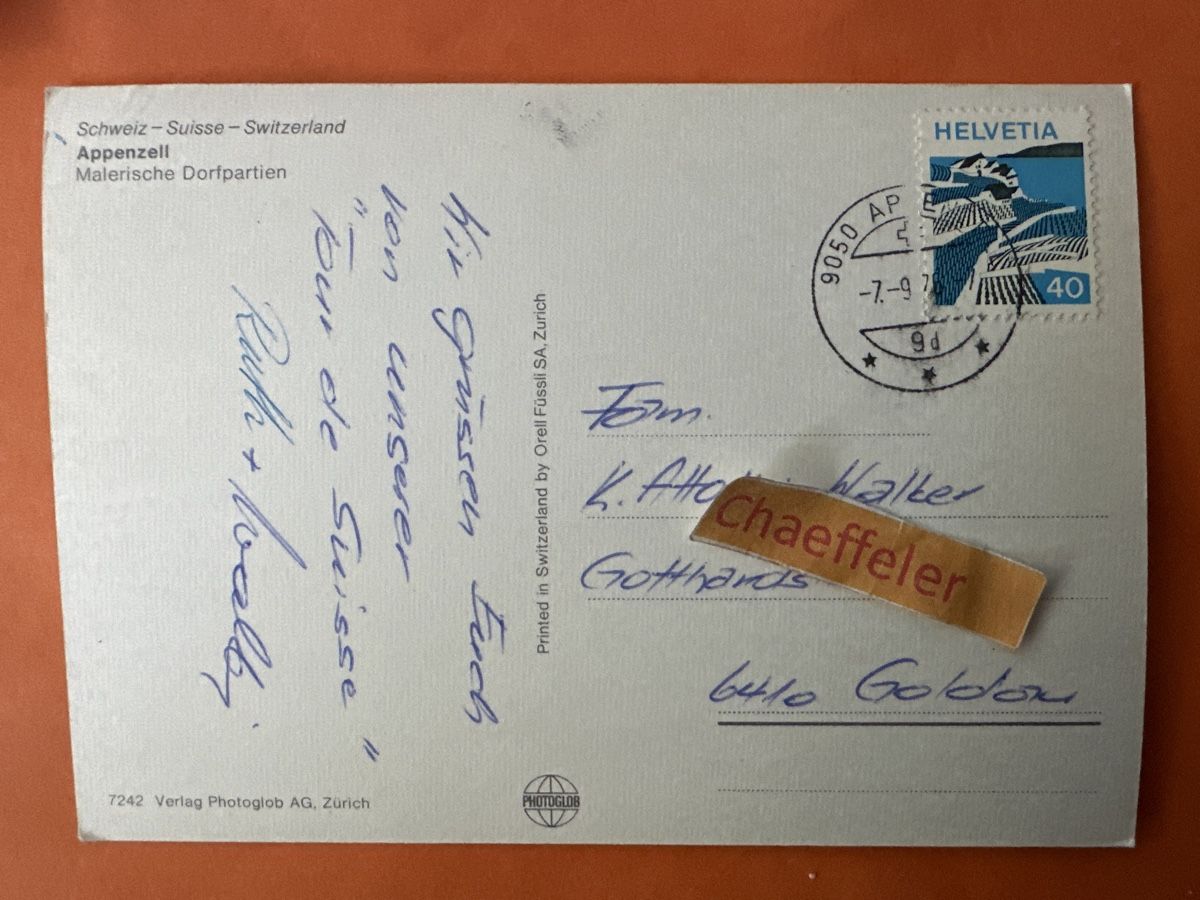 Cartoline postali: 1976 Appenzell, Malerische Dorfpartien. – Usato da Zürich venduto da Chaeffeler 1