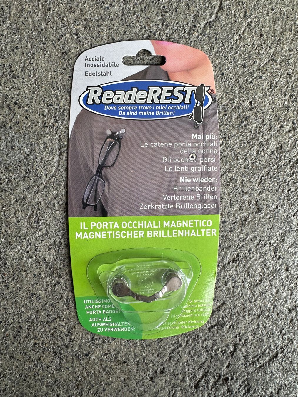 Supporti a parete: Original Readerest magnetischer Brillenhalter Silber – Nuovo e nell'imballaggio originale da Grosswangen venduto da lus_95v5