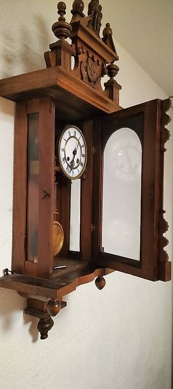 Orologi da terra & Orologi da parete: Regulator mit Schnitzerei Wilhelm Tell mit Schweizer Kreuz – Usato da Steinach venduto da Tsgweh 6
