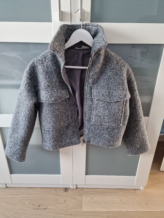 H&M Bouclé Jacke, Grau, Gr. 146, Top Zustand