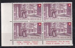 Viererblock Pro Patria B42 ** Briefbote 15.6.1949