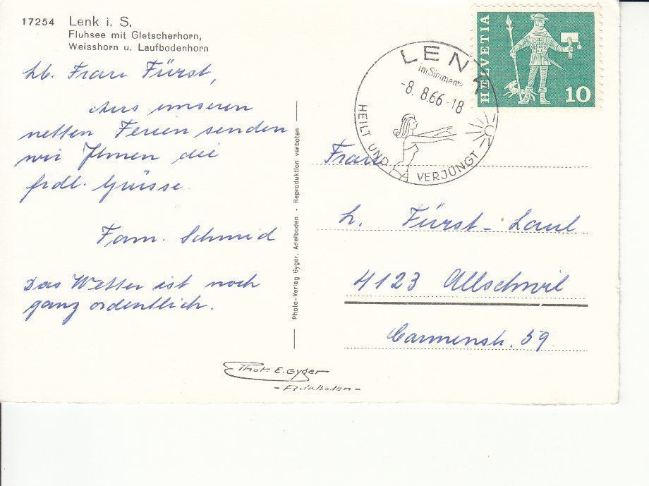 Cartoline postali: Fluhsee 1966 – Usato da Bürglen TG venduto da StampGraf 1