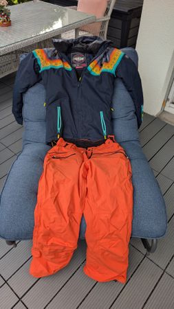Rehall Skianzug Grösse M 38 dunkelblau orange