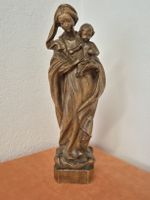 Holzfigur, Madonna mit Jesuskind, Handgeschnitzt, Vintage,