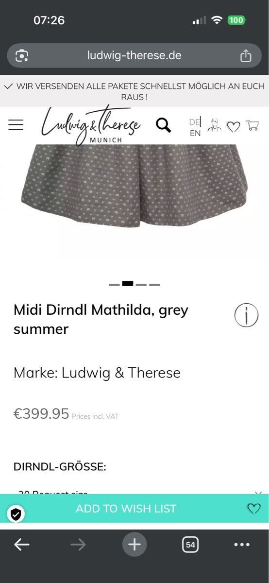 Vestiti: Dirndl Grösse 34 Ludwig Therese Krüger Collection – Usato da Basel venduto da Jessve8 3
