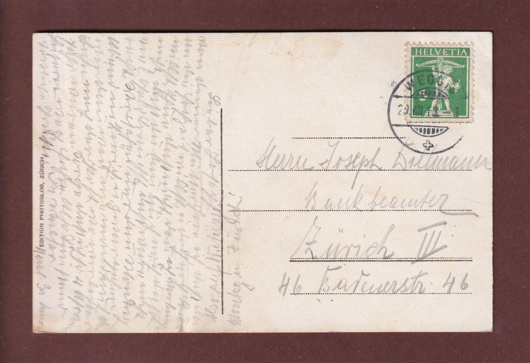 Cartoline postali: WEGGIS - 1913 – Usato da Pully venduto da nicecards 1