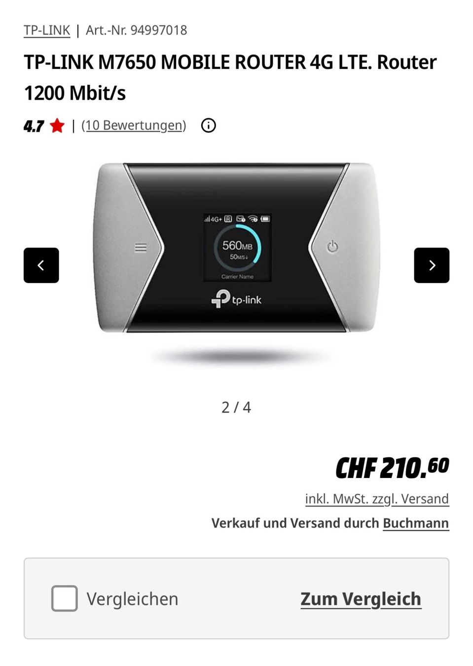 TP-Link Modems & Router: TP-LINK 4G+ – Gebraucht aus Bilten von MTA-202 2