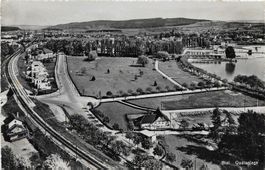 Biel BE Flugaufnahme Nr.4w , Quaianlage ,  1949