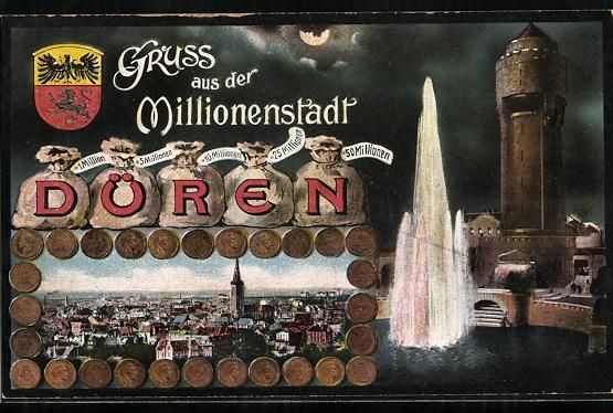 Cartoline postali: Grusskarten-AK Düren, Ortsansicht aus d – Usato da Berlin venduto da bartko-reher