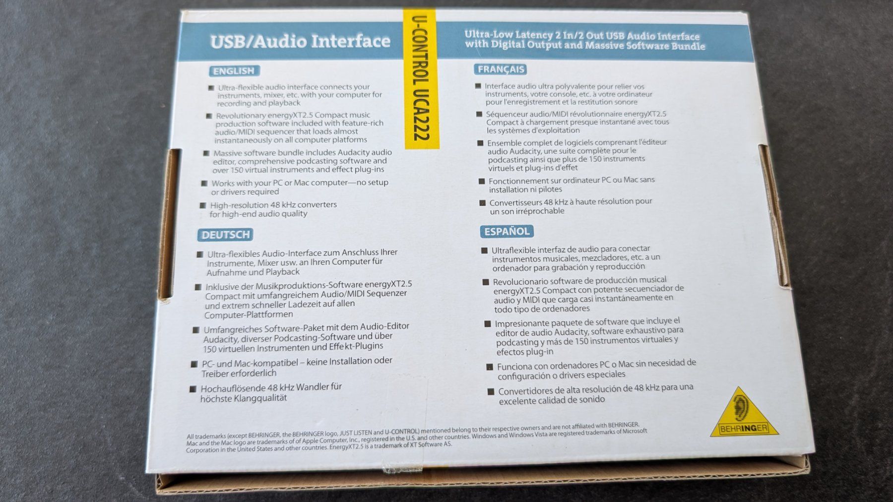 Behringer Attrezzatura per studi di registrazione: Behringer UCA222 USB Audio Interface – Usato da Habsburg venduto da Matrix85 2