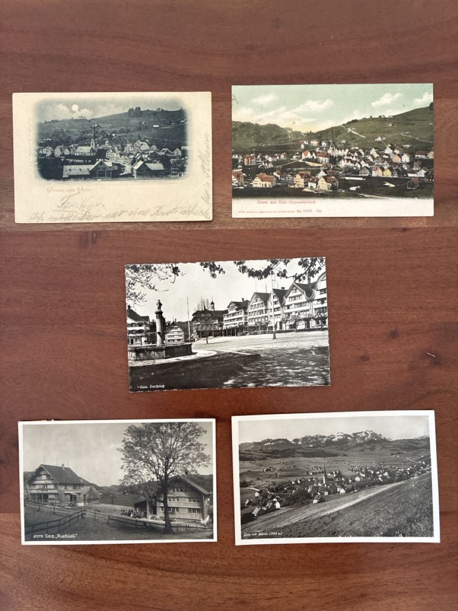 Cartoline postali: 10 Ansichtskarten Schweiz von Gais AP.  A – Usato da Oftringen venduto da Cla.vD.74