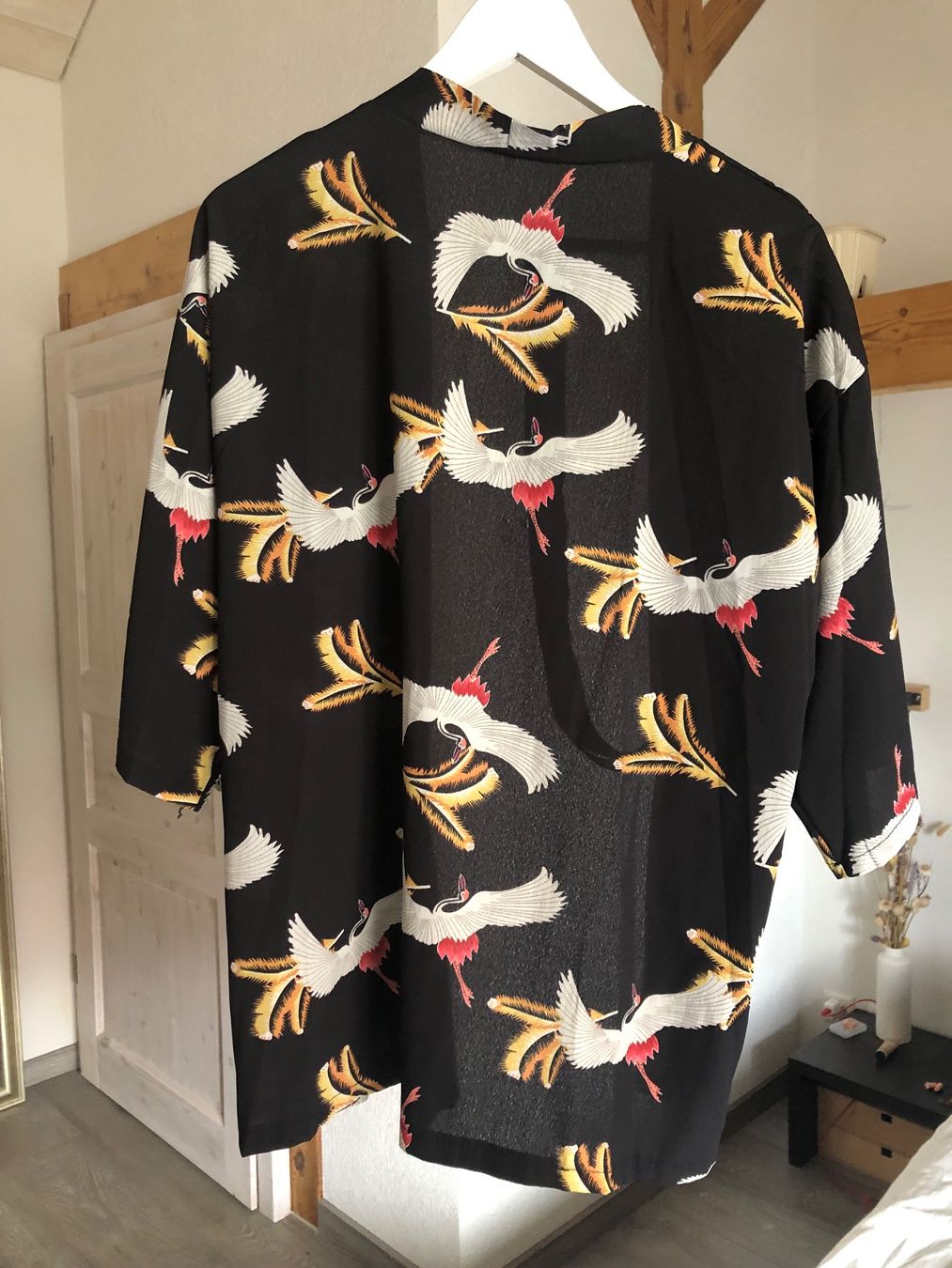Arte internazionale: Kimono noir imprimé grues - taille S – Usato da St-Aubin FR venduto da Tiweety 6