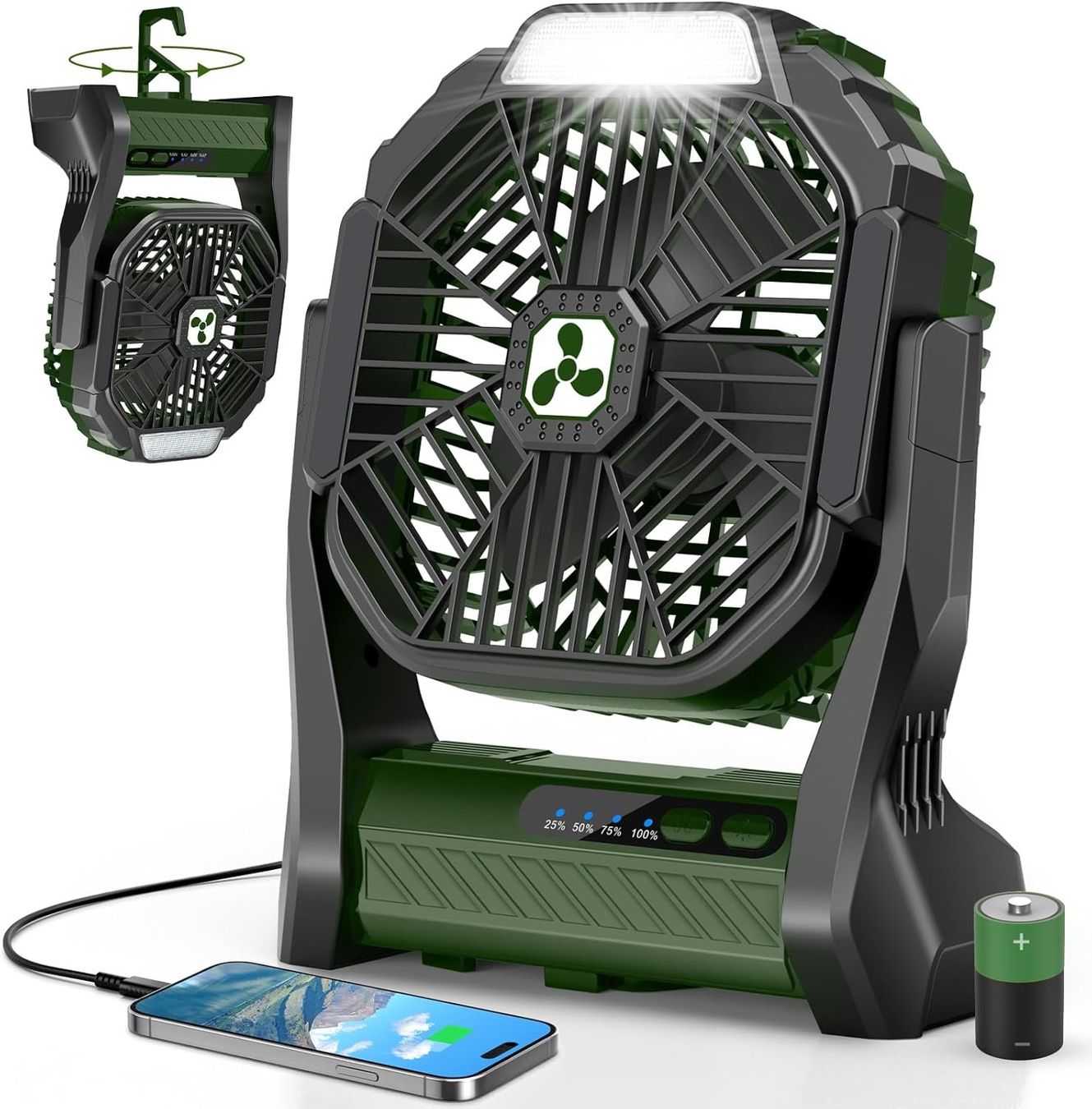 Ventilatoren: Campingventilator 20000mAh Akku mit LED-Laterne – Neu und originalverpackt aus Dietikon von Abverkauf10